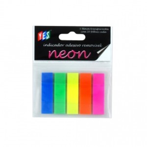 MARCADOR DE PÁGINA ADESIVO 12X48MM COM 100 FOLHAS NEON YES