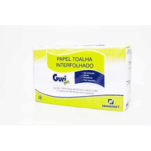 TOALHA PAPEL 2 DOBRAS  BRANCO 21X22 1000 FOLHAS GURI PLUS