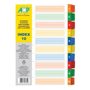 DIVISÓRIA PLASTICA 10 ÍNDICES COLOR REF.755 ACP
