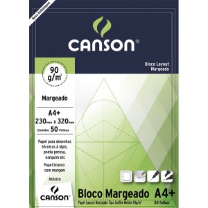 BLOCO LAYOUT MARGEADO 90G/M² COM 50 FOLHAS CANSON