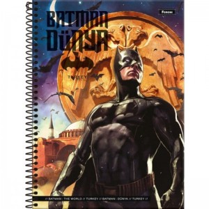 CADERNO 160FLS 10 MATÉRIAS UNIVERSITÁRIO CAPA DURA ESPIRAL BATMAN FORONI