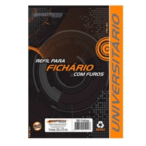 BLOCO PARA FICHÁRIO UNIVERSITÁRIO 96FLS BRANCO BRIMPRESS
