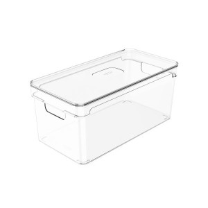 ORGANIZADOR ACRÍLICO CLEAR COM TAMPA 30x15x13CM OC350 OU