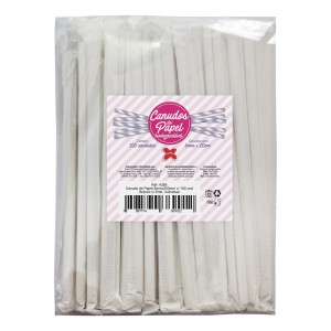 CANUDO DE PAPEL BRANCO 6MMx200MM C/100 UNIDADES 4369 MAKE