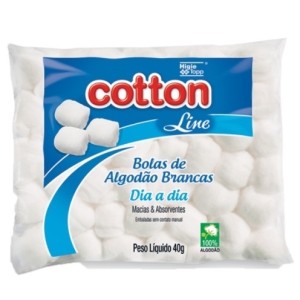 BOLAS DE ALGODÃO BRANCO 40G COTTON LINE