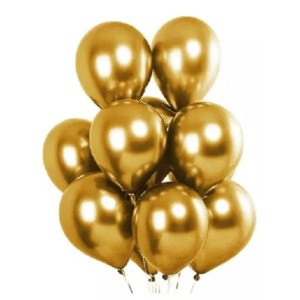 BALÃO Nº 09 ALUMÍNIO DOURADA COM 25 UNIDADES HAPPY DAY