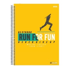 CADERNO 160FLS 10 MATÉRIAS UNIVERSITÁRIO CAPA DURA ESPIRAL BE STRONG SÃO DOMINGOS