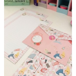 KIT PAPÉIS DE CARTA COM ENVELOPE LA PALOMITA ALICE BUENDIA
