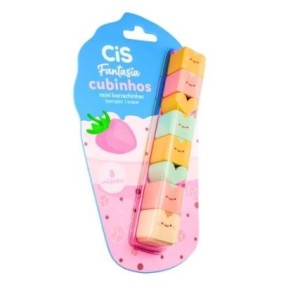 MINI BORRACHAS CUBINHO COM 8 UNIDADES CIS