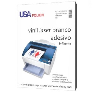 VINIL LASER BRANCO ADESIVO COM 10 FOLHAS USAFOLIEN