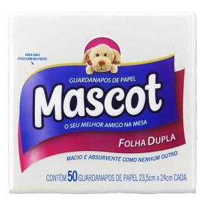 GUARDANAPO BRANCO 23,5X24CM  FOLHA DUPLA C/50 UNIDADES MASCOT