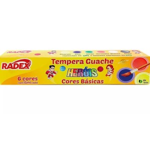 TINTA GUACHE 6 CORES BÁSICAS RADEX