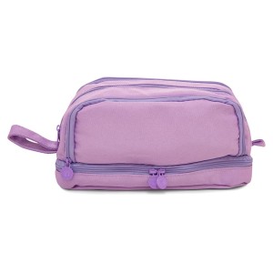 ESTOJO TECIDO MÉDIO 4 DIVISÕES LILÁS PASTEL POLIBRAS