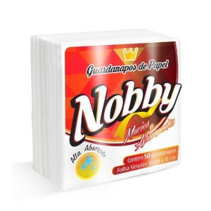 GUARDANAPO BRANCO 30x31 FOLHA SIMPLES C/50 NOBBY