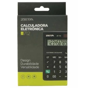 CALCULADORA DE MESA 12 DÍGITOS ZT712 SOLAR/BATERIA ZETA