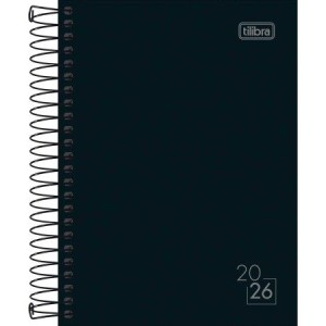 AGENDA 11x15,4CM SPICE PRETA 2026 TILIBRA