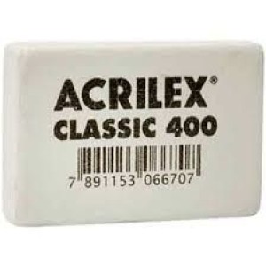 BORRACHA BRANCA 40 REF.400 ACRILEX 