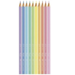 LÁPIS 10 CORES PASTEL MULTICOLOR FABER CASTELL