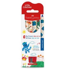 MEU PRIMEIRO LÁPIS DE COR LITTLE CREATIVES 6 CORES FABER CASTELL