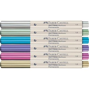 MARCADOR MULTIMARKER 6 CORES METALLIC FABER CASTELL