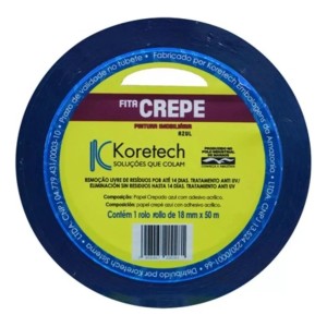 FITA CREPE 18MMX50M AZUL PINTURA IMOBILIARIA KORETECH 
